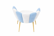 Stripe Chair Light Blue and Off White