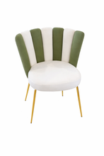 Stripe Chair Olive Green and Off White