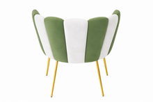 Stripe Chair Olive Green and Off White