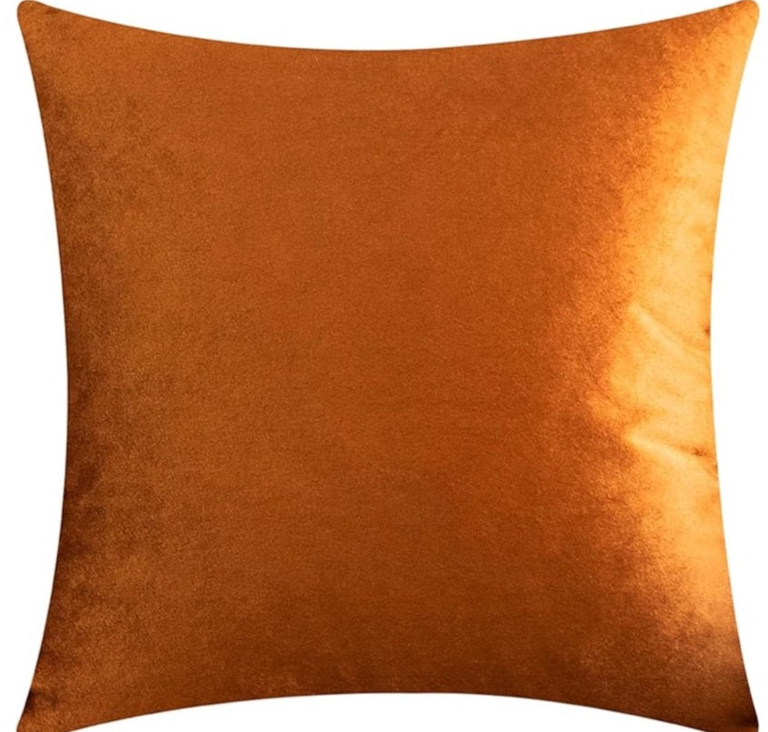 Dark Orange Velvet Pillow 18