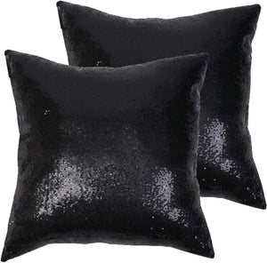 Black Sequin Pillow set 18"X18"