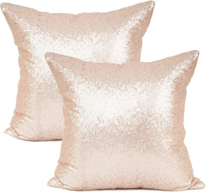 Rose Gold Sequin Pillow set 18"X18"