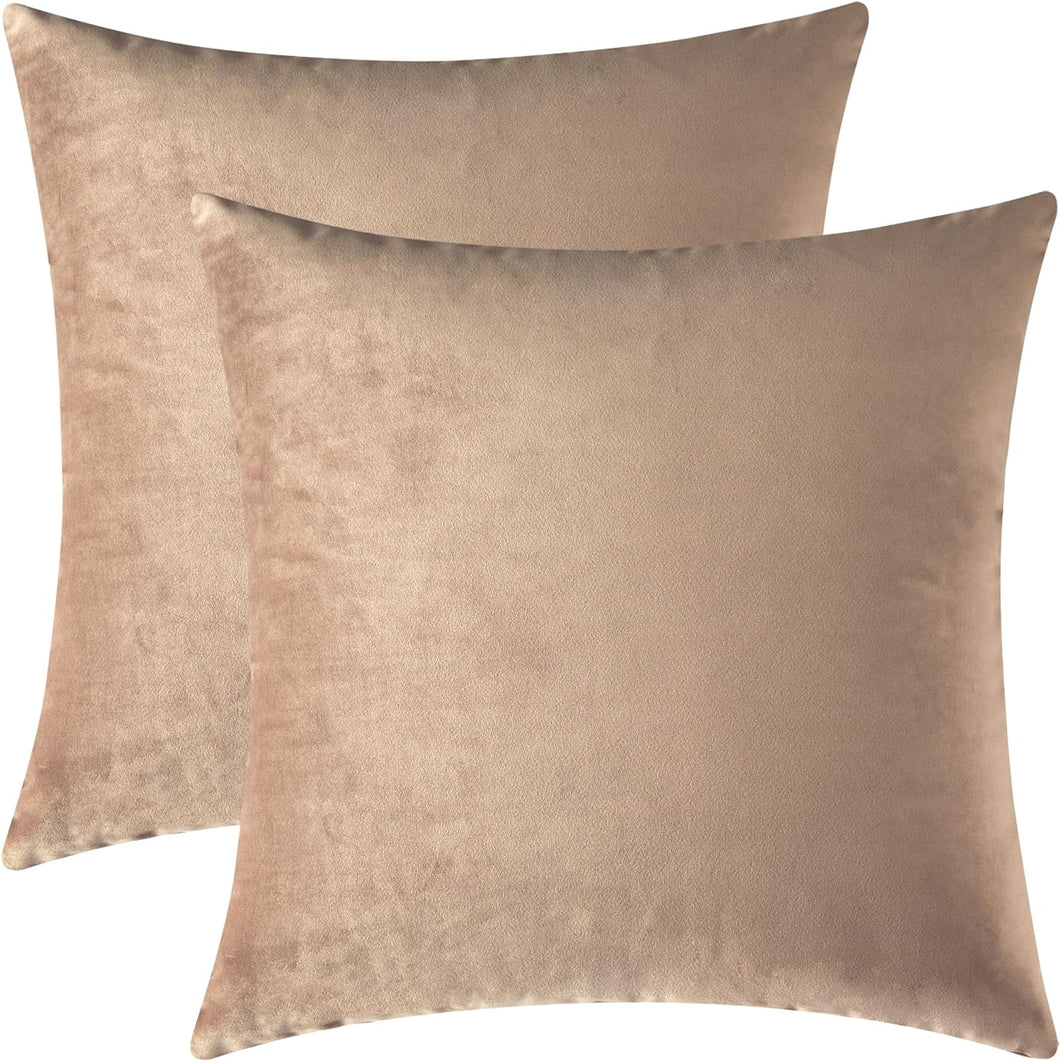 Taupe Velvet Pillow 18