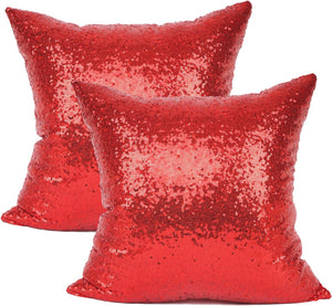 Red Sequin Pillow set 18"X18"