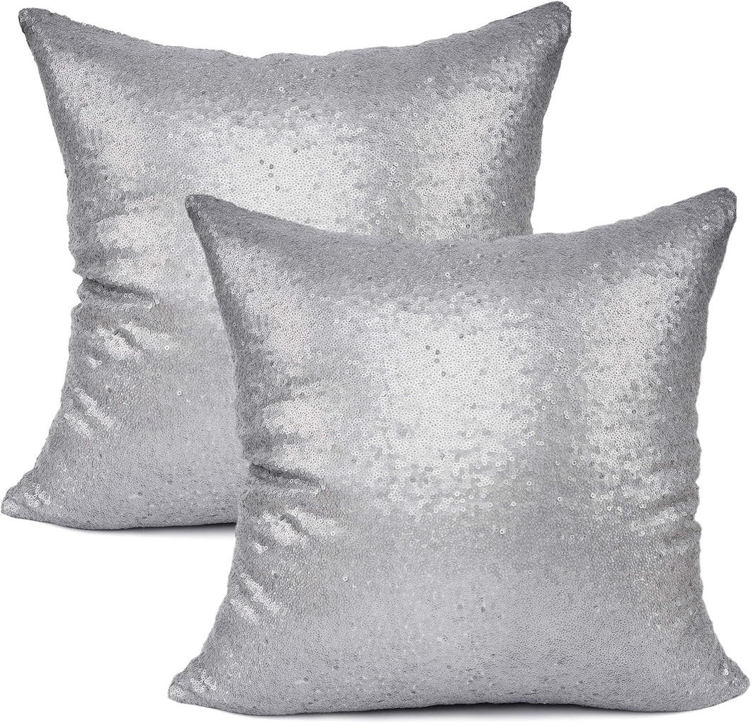 Gray Sequin Pillow set 18