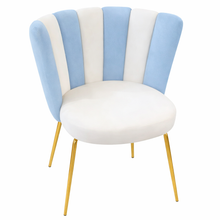 Stripe Chair Light Blue and Off White