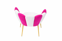 Stripe Chair Fuschia and Off White