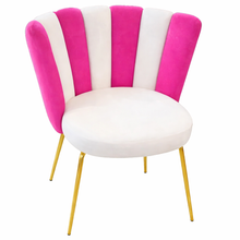 Stripe Chair Fuschia and Off White