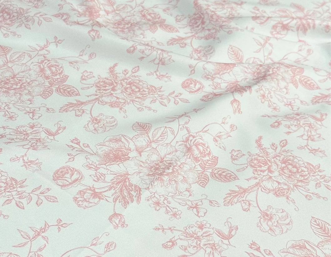 French Toile Pink Linen  $1.50-