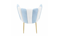 Stripe Chair Light Blue and Off White