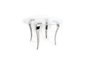 Clear Table Silver Legs 48"