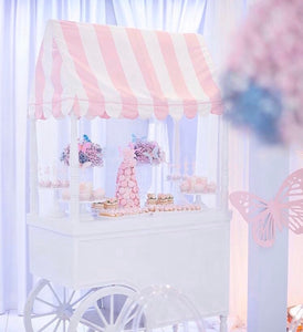 Pink and White Stripe Cart