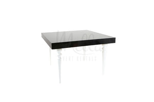 Alexa Black Table 4x4 White Legs