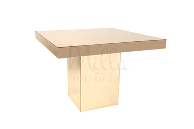 Alexa Gold Mirror Table 4x4 Gold Box Bottom