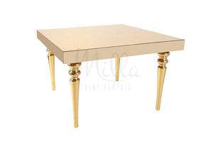 Alexa Gold Mirror Table 4x4 Gold Legs