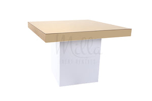Alexa Gold Mirror Table 4x4 White Box Bottom
