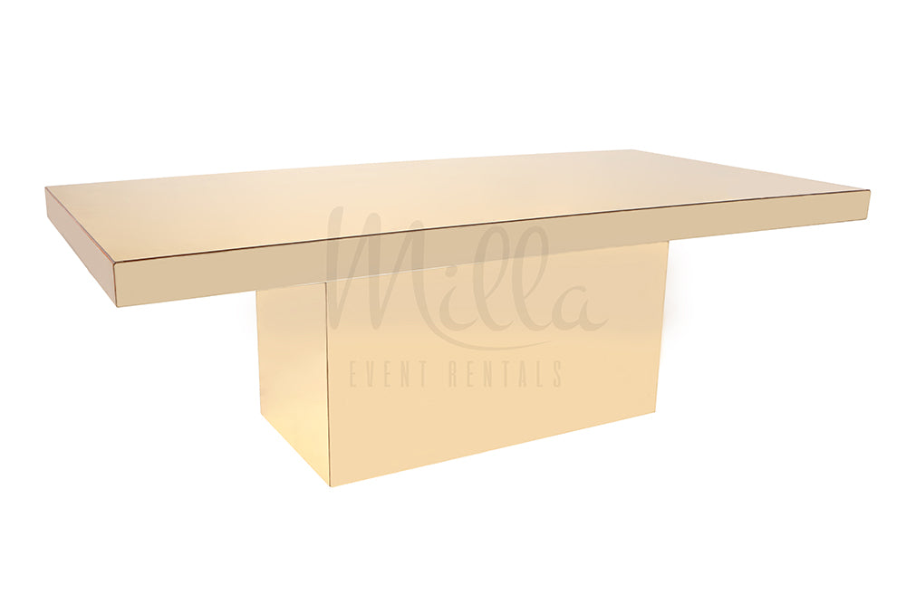 Alexa Gold Mirror Table 4x8 Gold Mirror Box Bottom