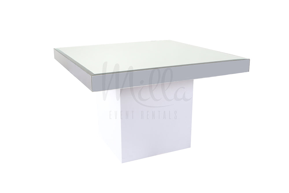 Alexa Mirror Table 4x4 White Box Bottom