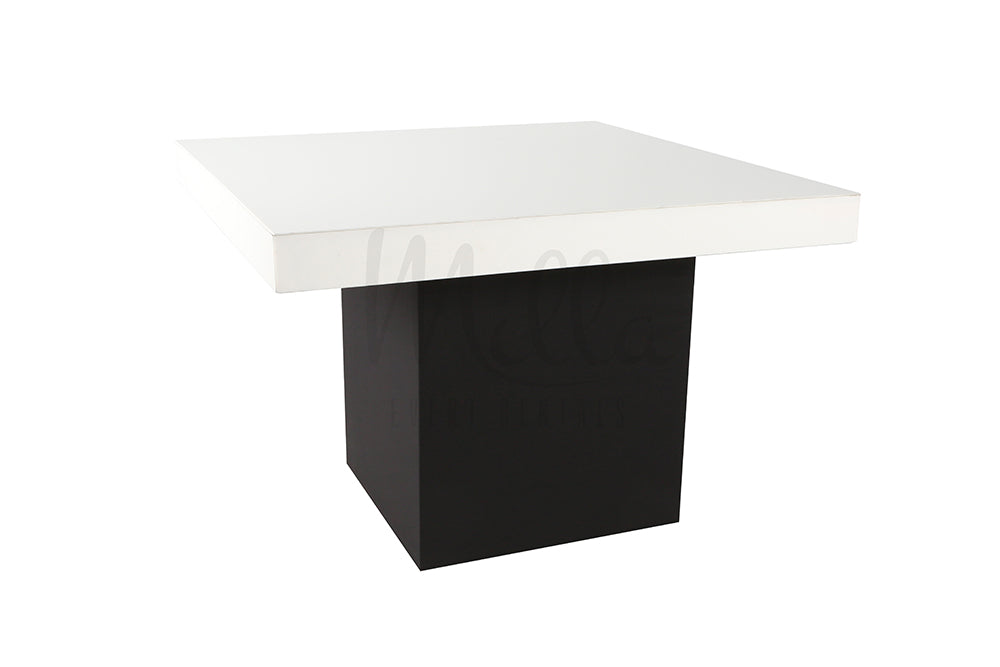 Alexa White Table 4x4 Black Box Bottom