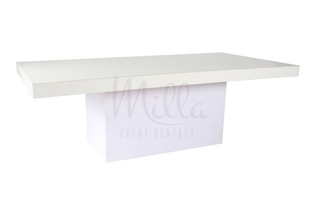 Alexa White Table 4x8 White Box Bottom