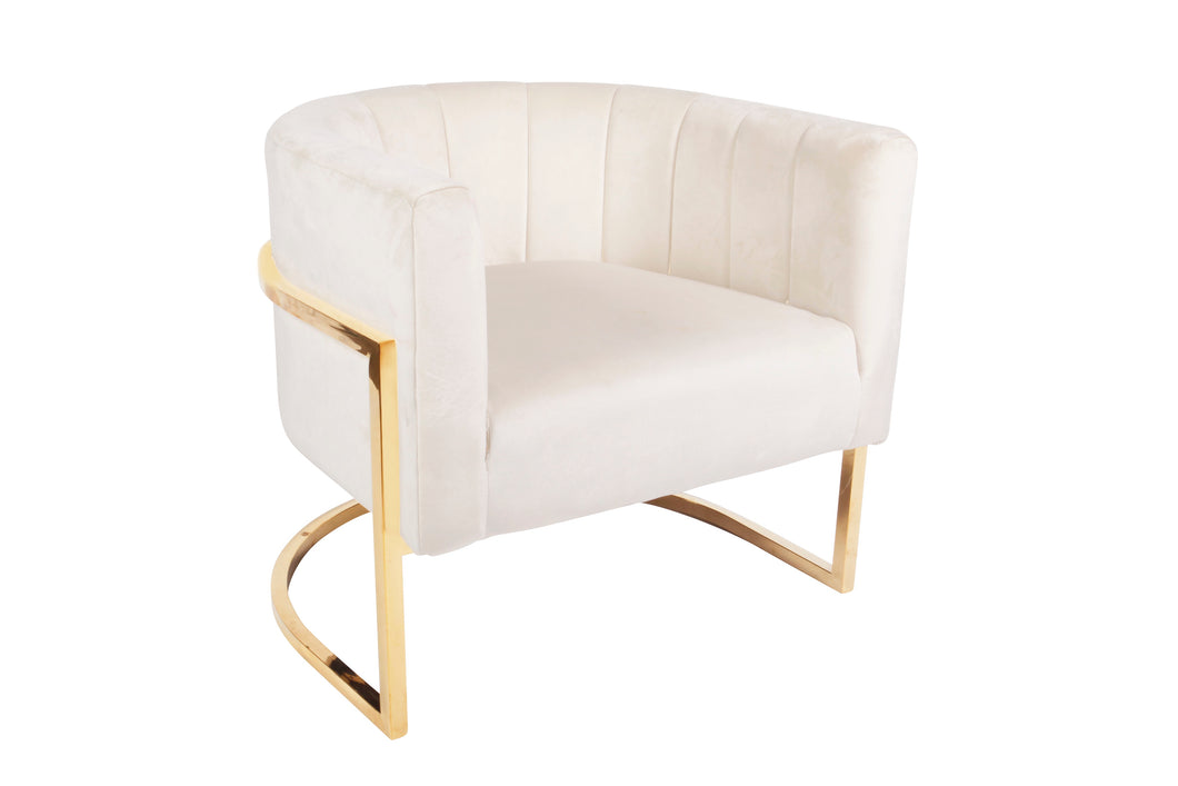 Ivory Velvet Armchair