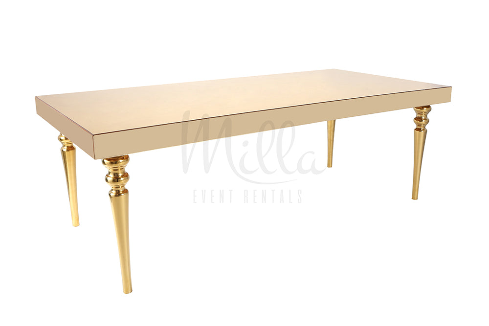 Alexa Gold Table 4x8 Gold Legs