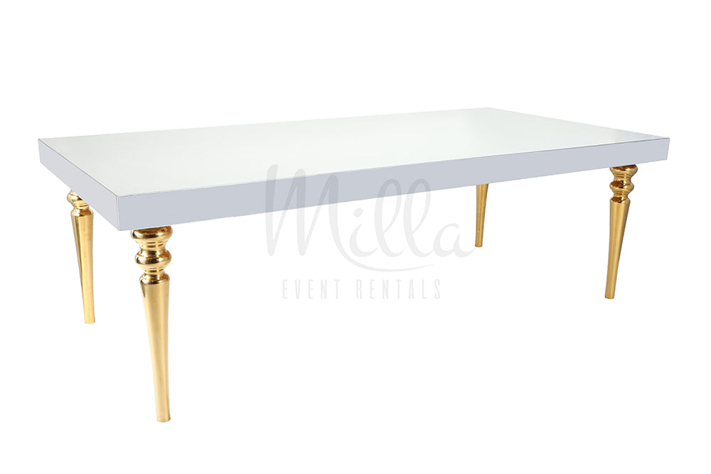 Alexa Mirror Table 4x8 Gold Legs