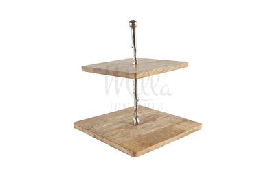 Two Tiered Stand Wood