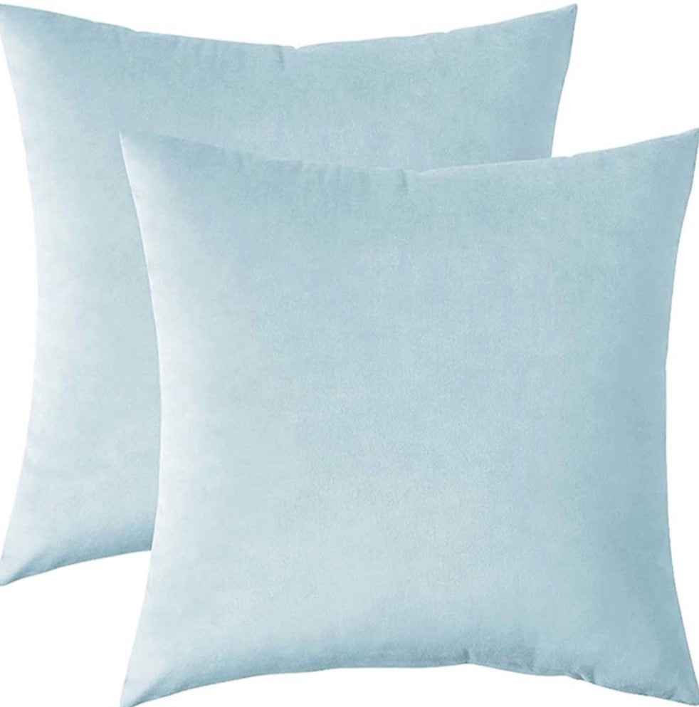 Light Blue Velvet Pillow 18