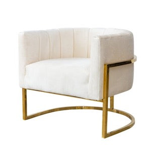 Ivory Velvet Armchair