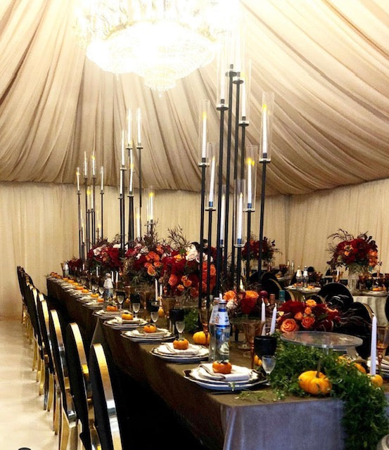 Tent with Full Nude Chiffon Draping – Milla Event Rentals