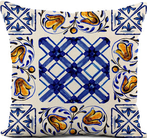 Italian Majolica Tile#2 Pillow 18"X18"