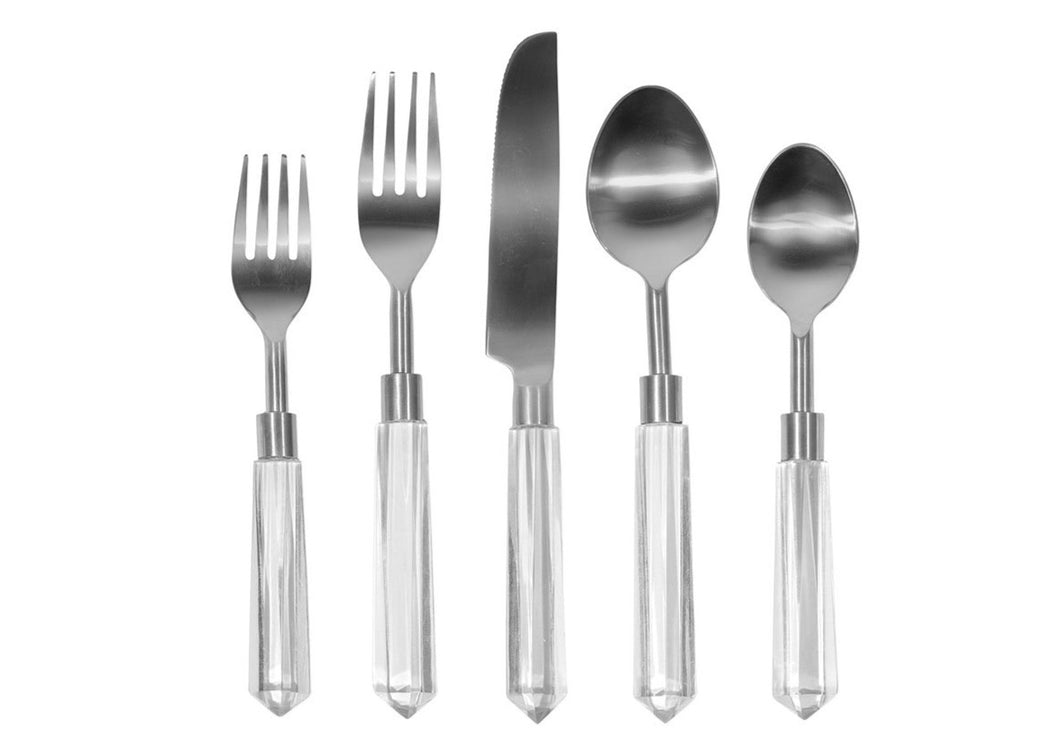 Clear and Silver Flatware