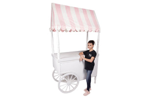 Pink and White Stripe Cart