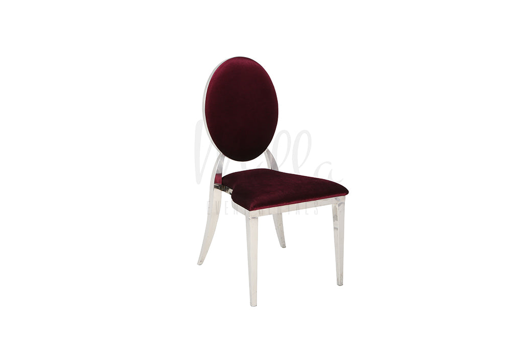 Burgundy/Silver Washington Chair