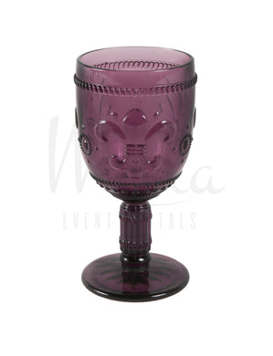 Fleur De Lis Dark Purple Goblet