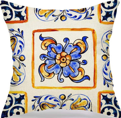 Italian Majolica Tile Pillow 18